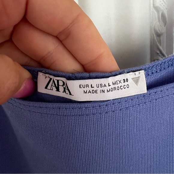 Blue Zara fitted midi tank dress - Picture 3 of 7